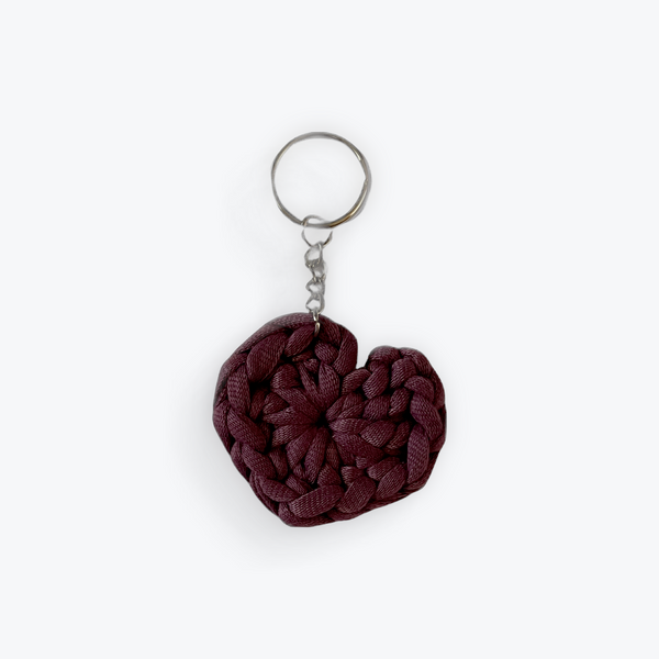 Eggplant Heart Keychain