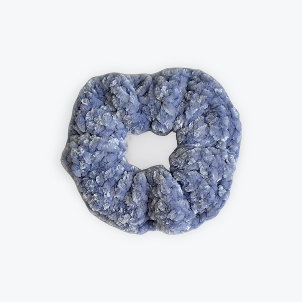 Smokey Blue Velvet Scrunchy