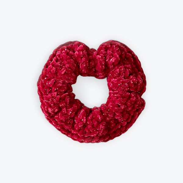 Red Sparkle Velvet Scrunchy