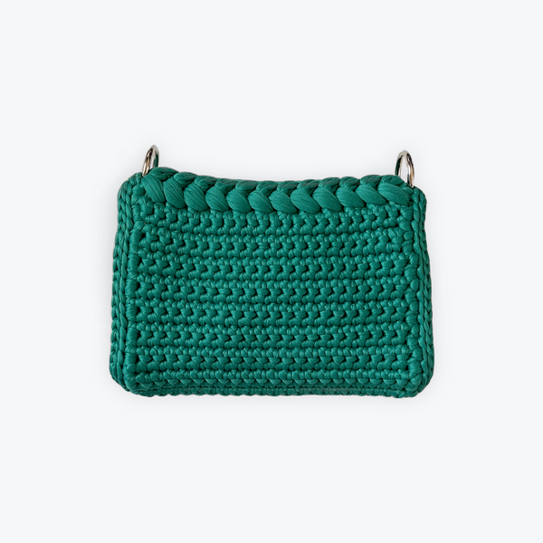 Peacock Green With Silver Purse