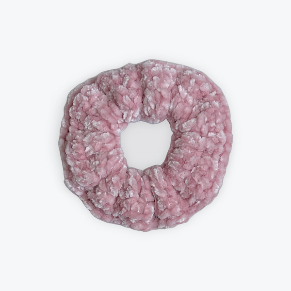 Quiet Pink Velvet Scrunchy