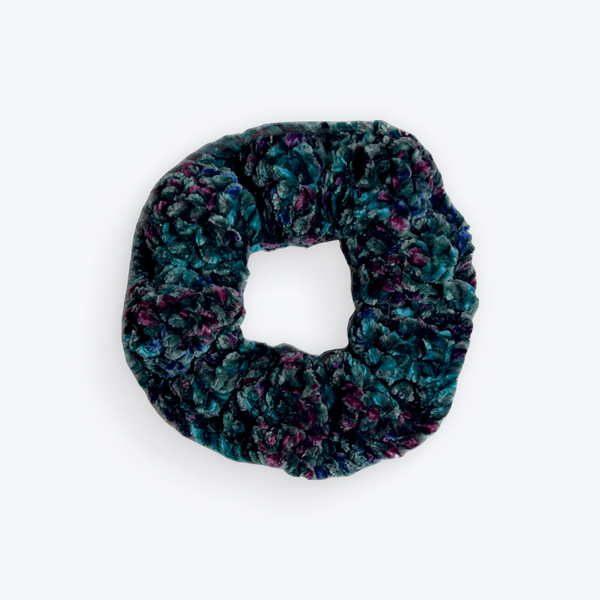 Alluring Peacock Velvet Scrunchy