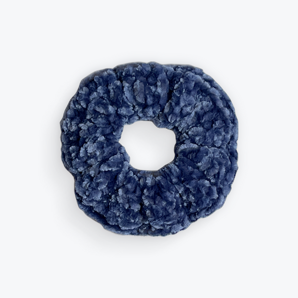 Indigo Velvet Scrunchy