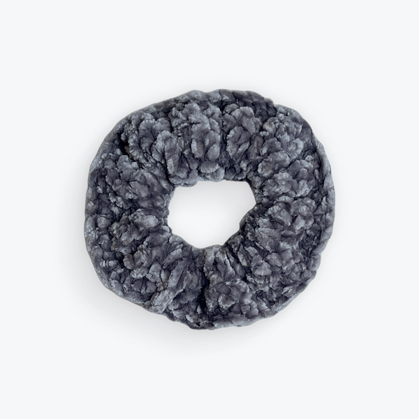 Vapor Gray Velvet Scrunchy