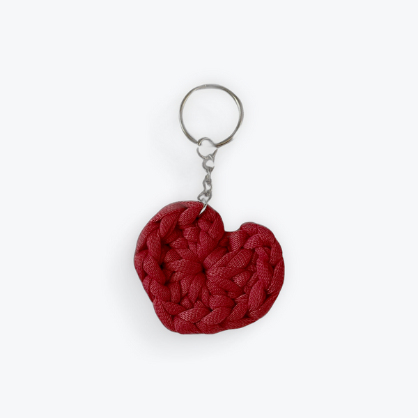 Brick Red Heart Keychain