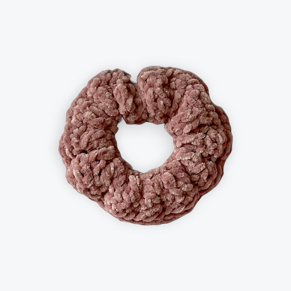 Blush Sparkle Velvet Scrunchy