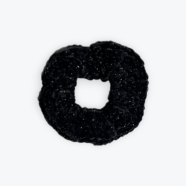 Black Sparkle Velvet Scrunchy