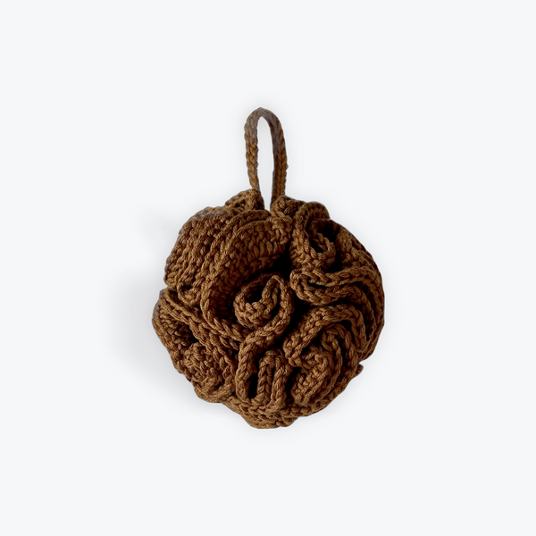Cognac Shower Pouf