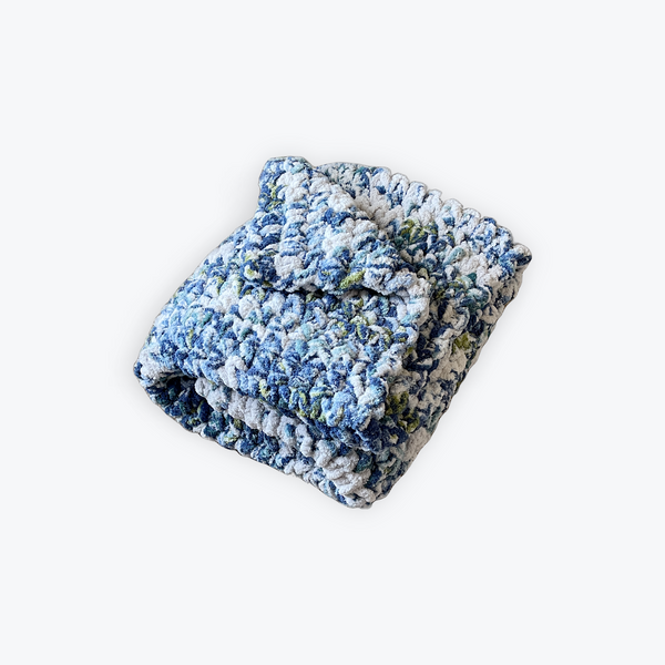 Blue Splash Chunky Crochet Blanket