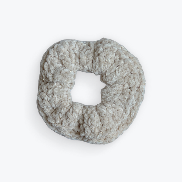 Ivory Sparkle Velvet Scrunchy