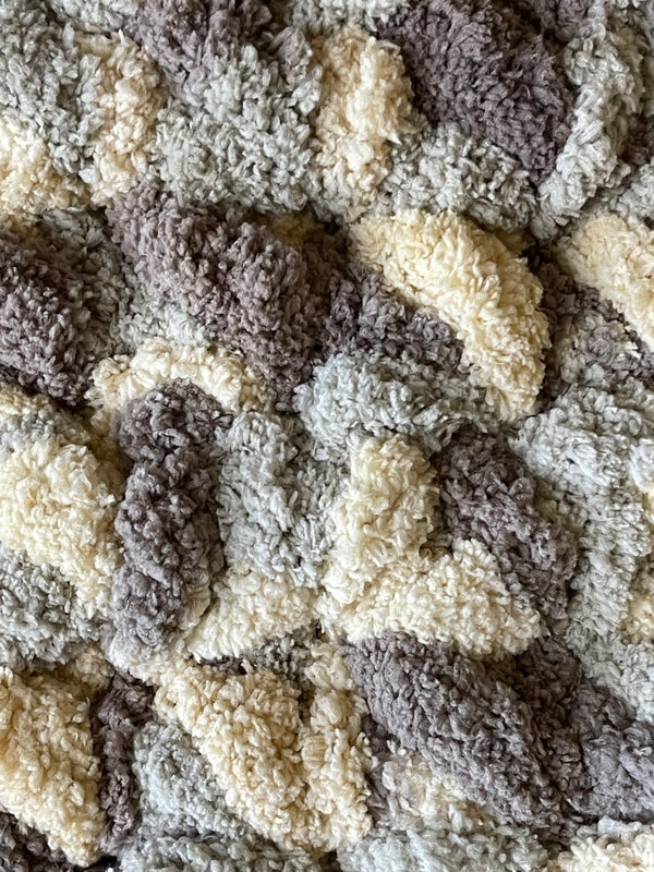 Silver Steel Chunky Crochet Blanket