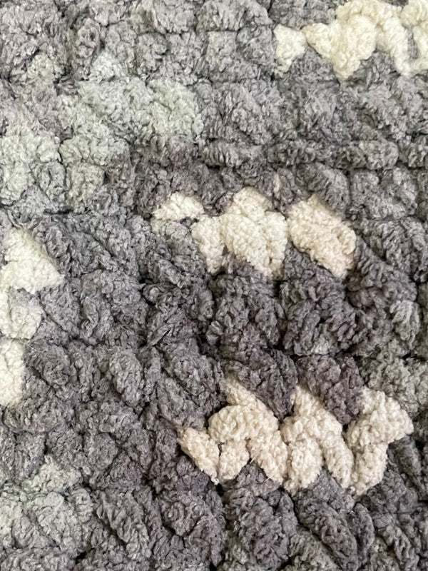 Silver Steel Cozy Crochet Blanket