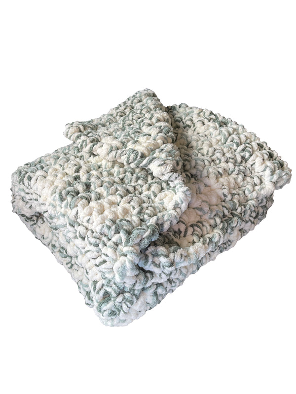 Bold Green Twist Chunky Crochet Blanket