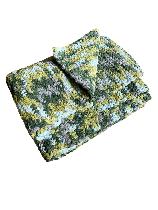 Forest Sage Cozy Crochet Blanket