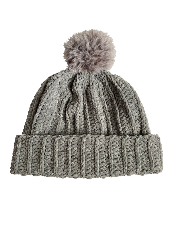 Seal With Chocolate Brown Pom Beanie