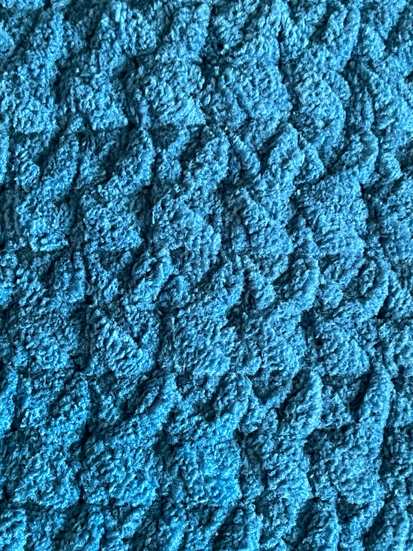 Dark Teal Cozy Crochet Blanket