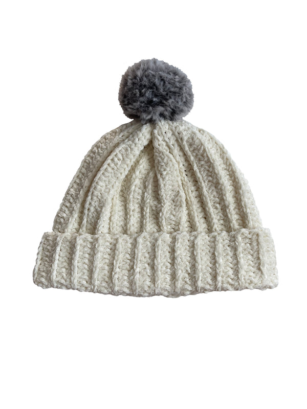 Polar Bear With Husky Pom Beanie