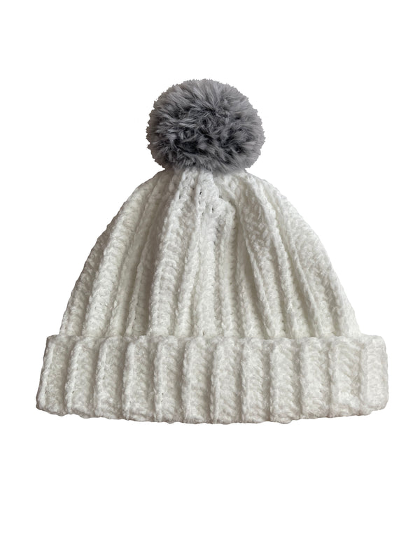 Swan With Wolf Pom Beanie