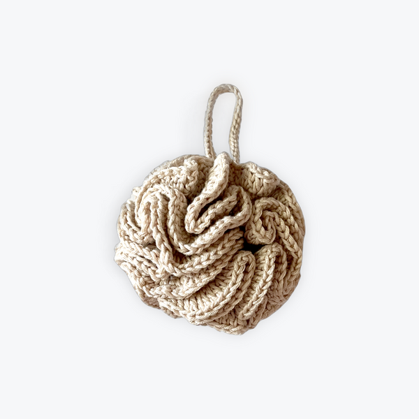 Linen Shower Pouf
