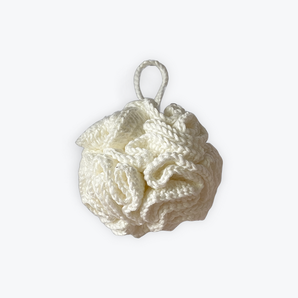 White Shower Pouf