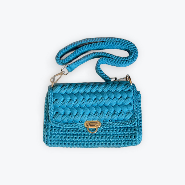 Lake Blue With Gold Purse