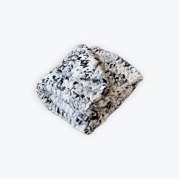 Gray Splash Chunky Crochet Blanket