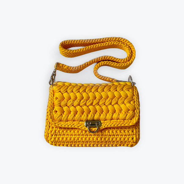 Golden Yellow With Silver Purse