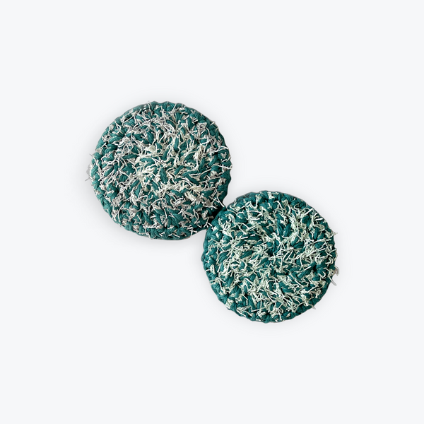 Cool Mint Teal Round Dish Scrubbies