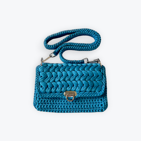 Lake Blue With Silver Purse