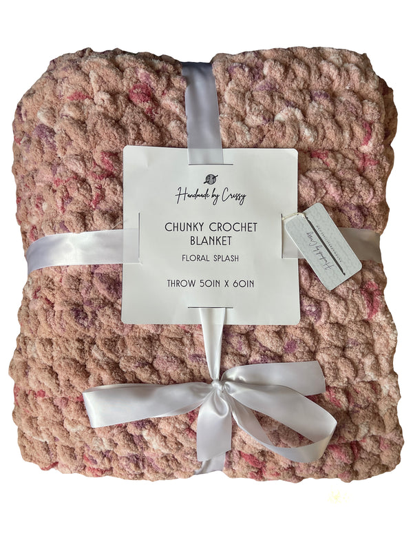 Floral Splash Chunky Crochet Blanket