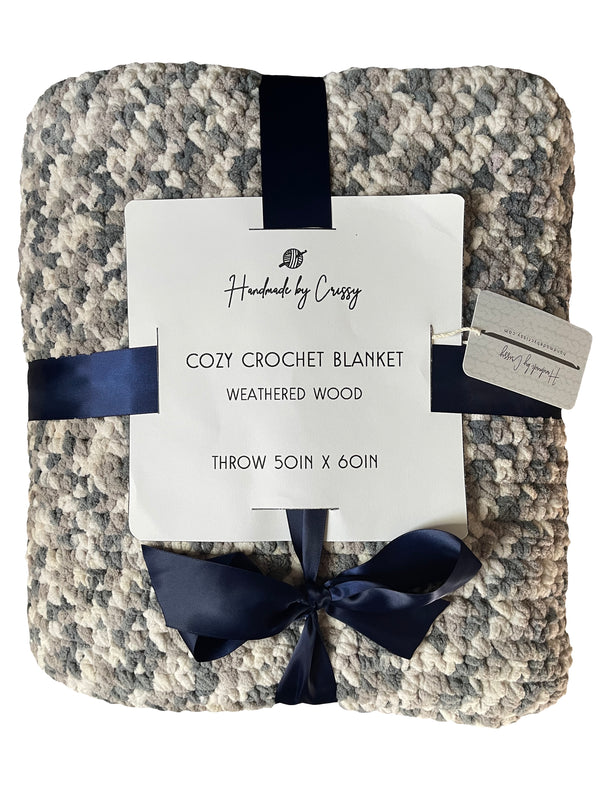 Weathered Wood Cozy Crochet Blanket