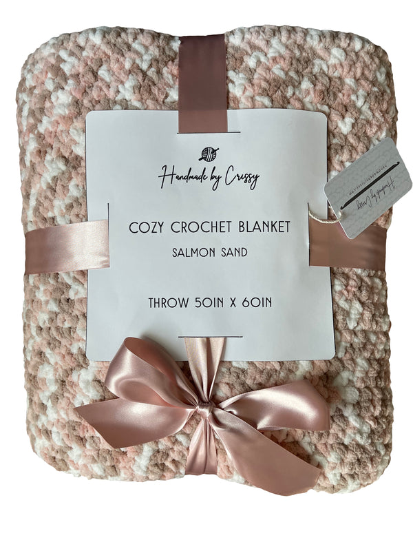 Salmon Sand Cozy Crochet Blanket