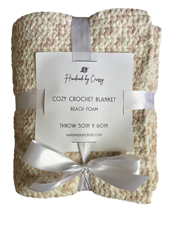 Beach Foam Cozy Crochet Blanket