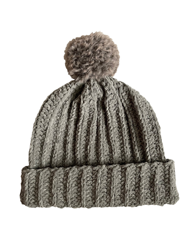 Seal With Mink Pom Beanie