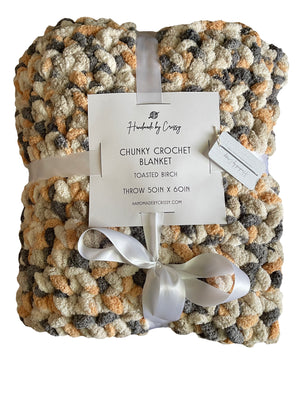 Toasted Birch Chunky Crochet Blanket