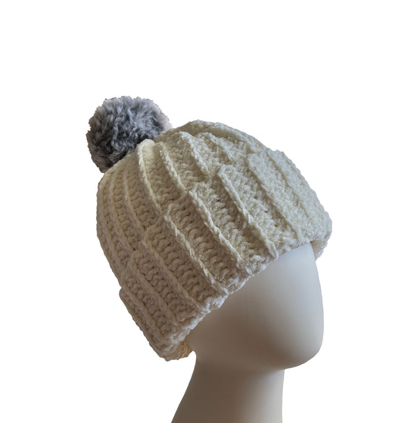 Polar Bear With Husky Pom Beanie