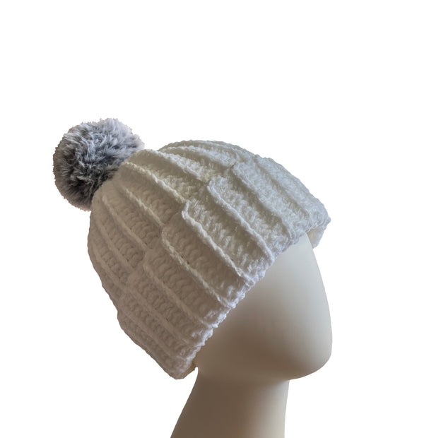 Swan With Wolf Pom Beanie